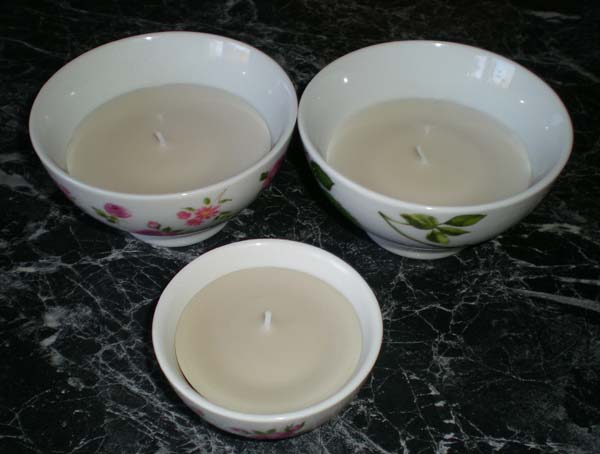 Candles made with tealights